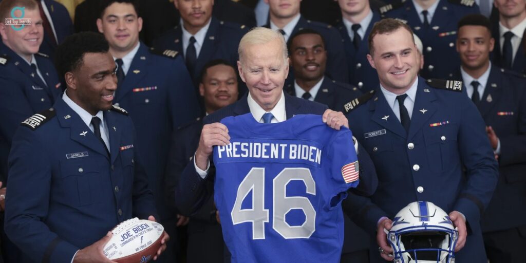 Biden celebrates Air Force Academy's trophy